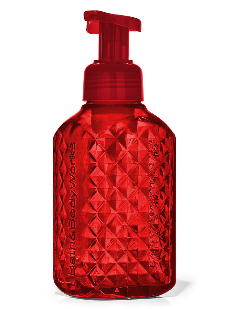 Faceted Red Glass Gentle & Clean Foaming Hand Soap Dispenser Image 1