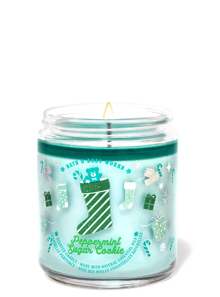 Peppermint Sugar Cookie Single Wick Candle | Bath and Body Works