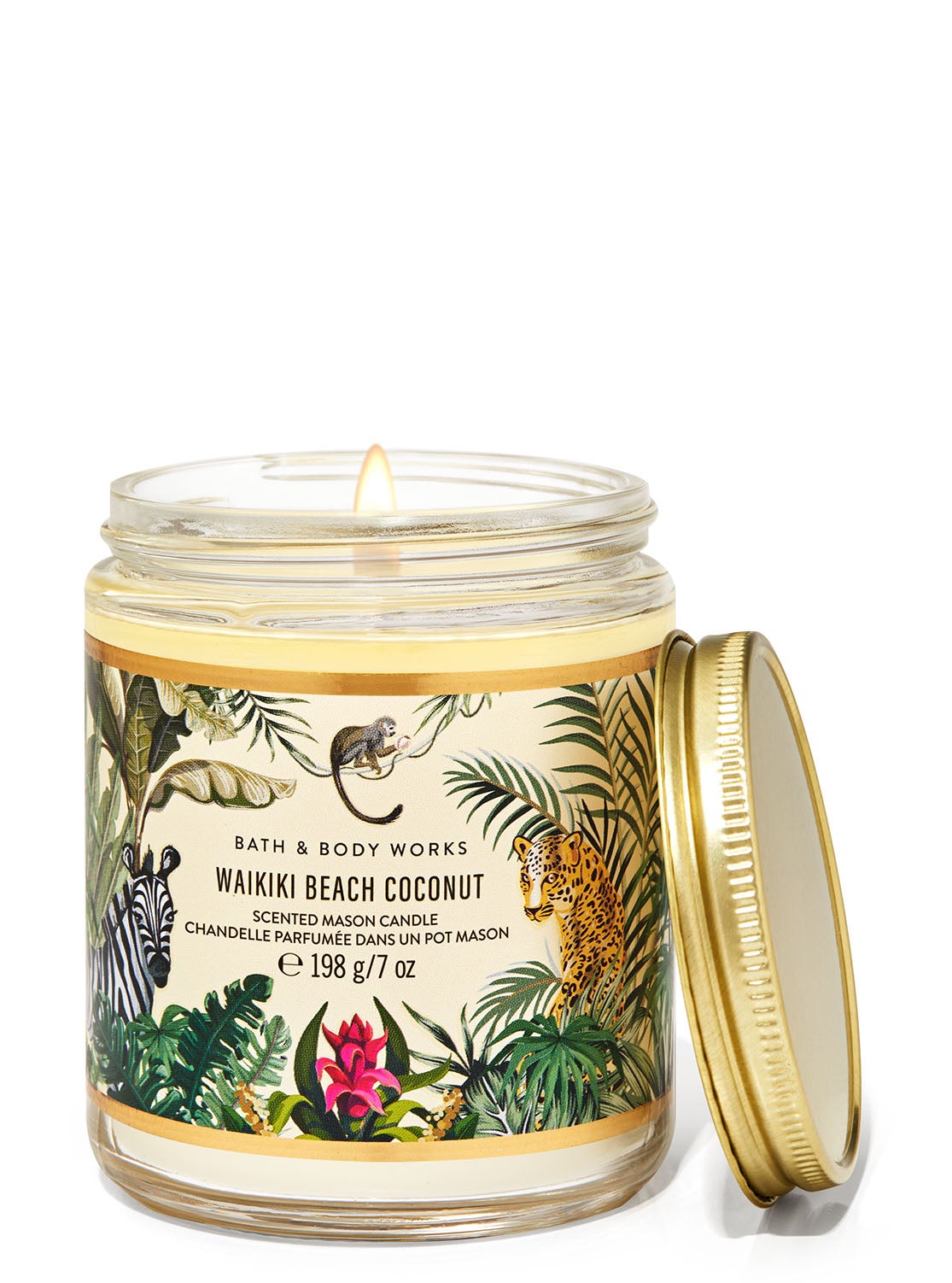 Waikiki Beach Coconut Mason Single Wick Candle | Bath and Body Works