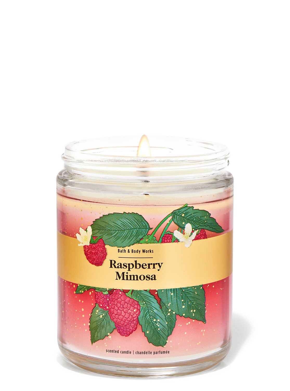 Raspberry Mimosa Single Wick Candle | Bath And Body Works