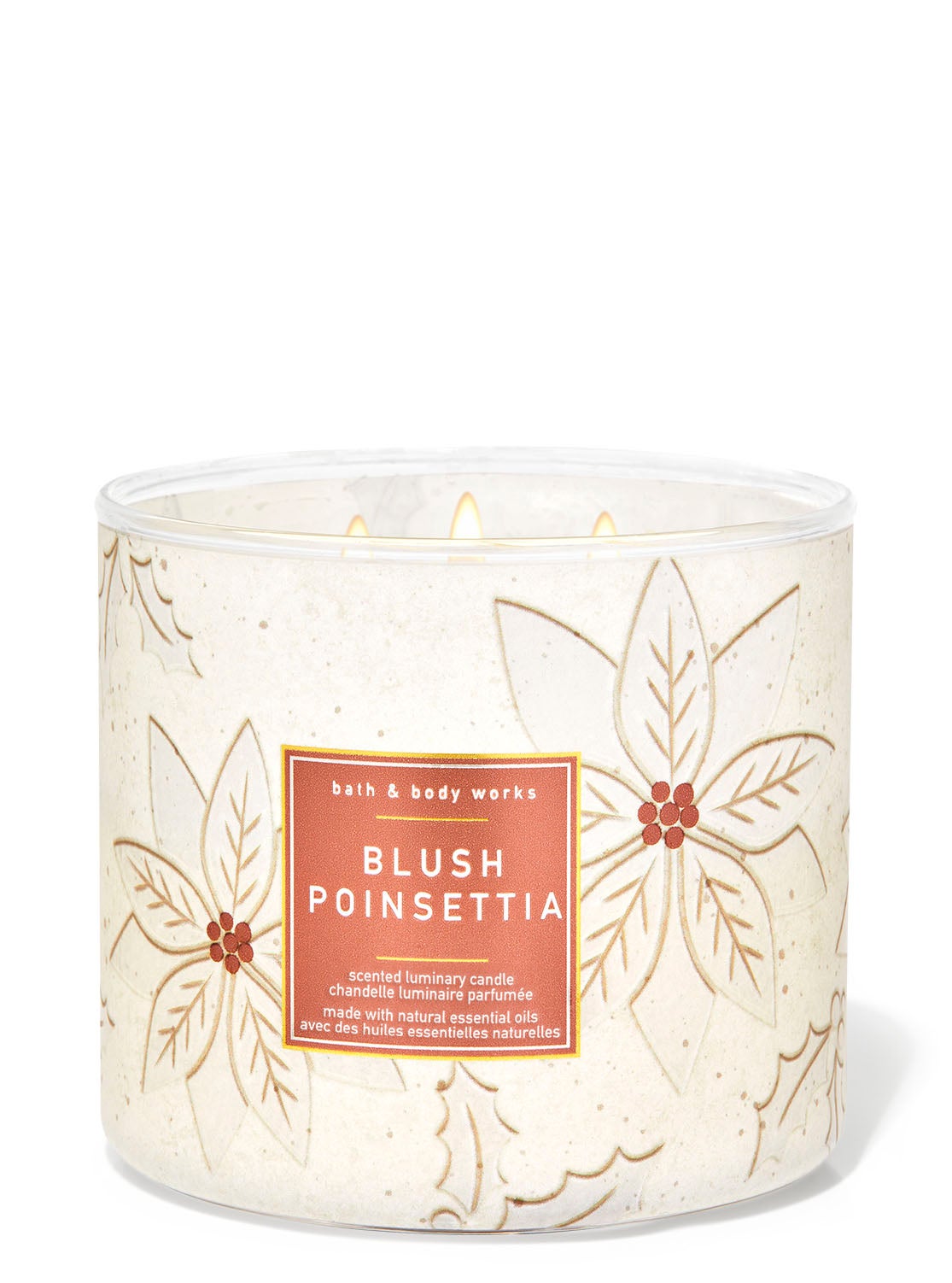 Blush Poinsettia 3-Wick Candle