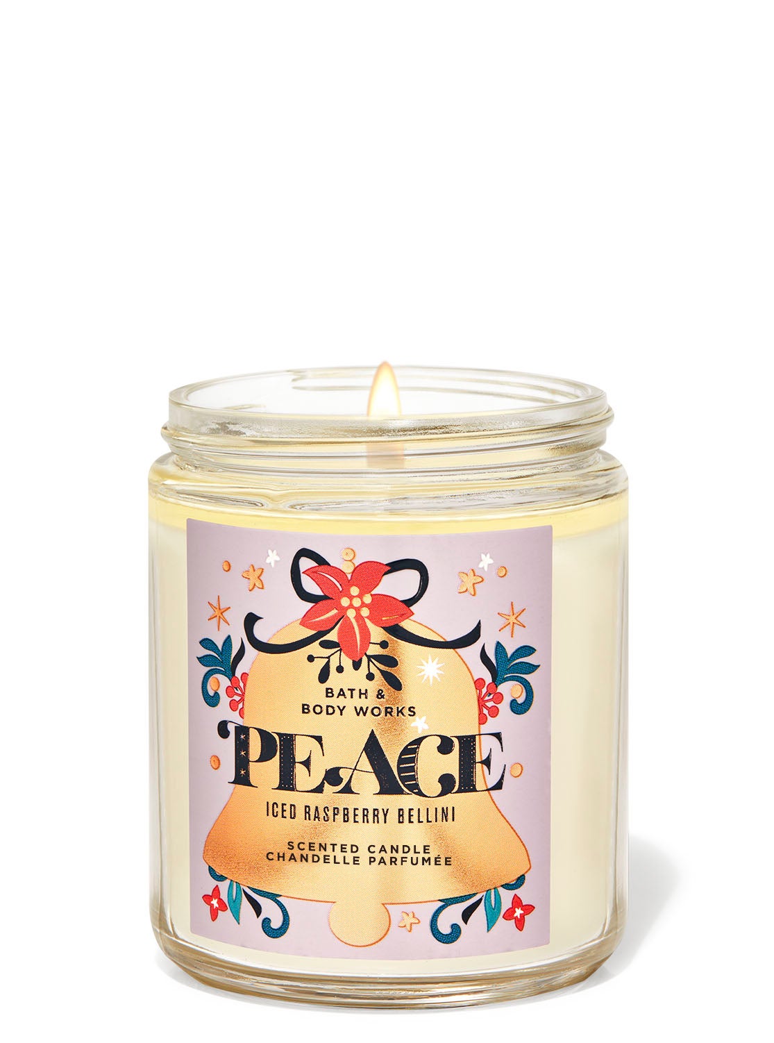 Iced Raspberry Bellini Single Wick Candle | Bath and Body Works