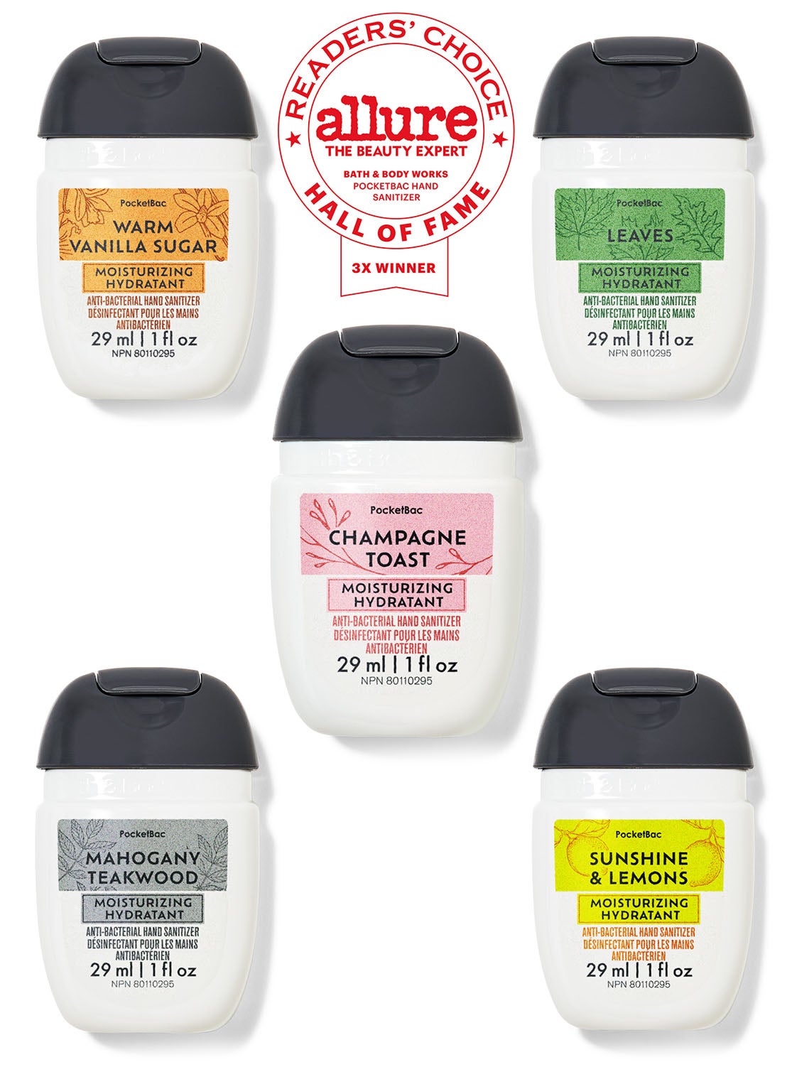 Moisturizing PocketBac Hand Sanitizers, 5-Pack