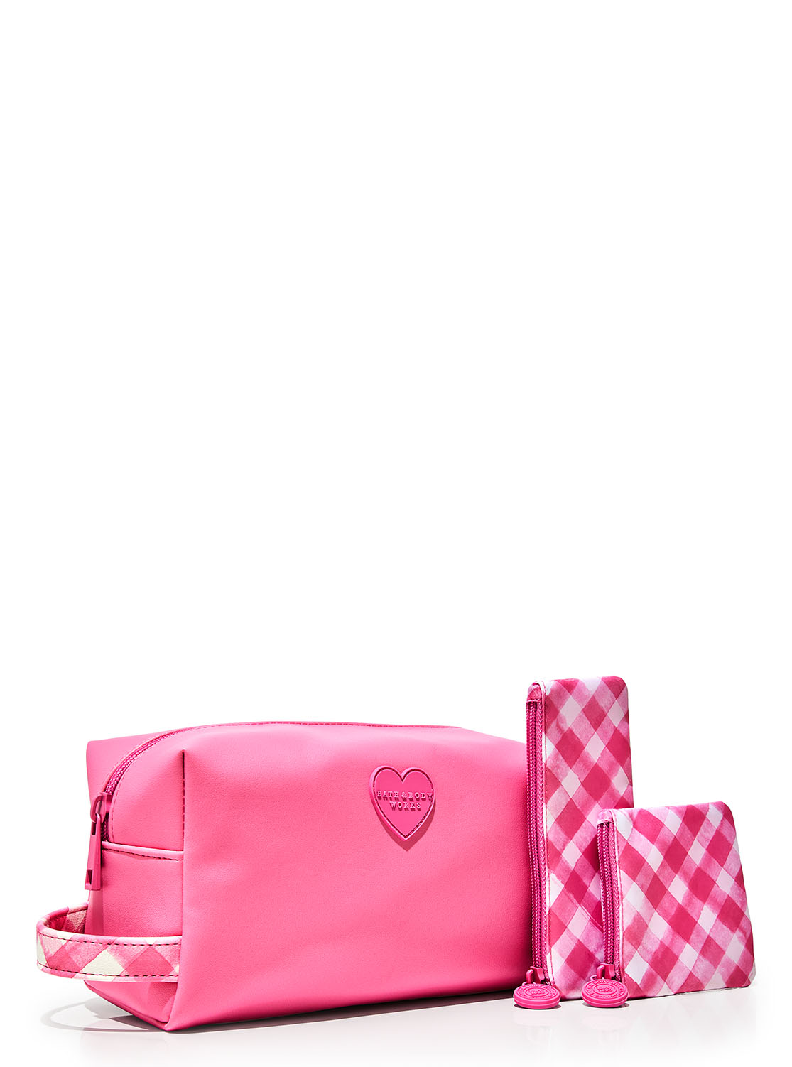 Pink Gingham with Pouches Dopp Kit